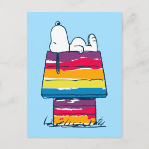 Snoopy Rainbow Hund House Vykort