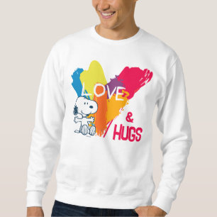 Snoopy   Rainbow Kärlek Heart Lång Ärmad Tröja
