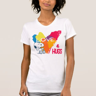 Snoopy   Rainbow Kärlek Heart T Shirt