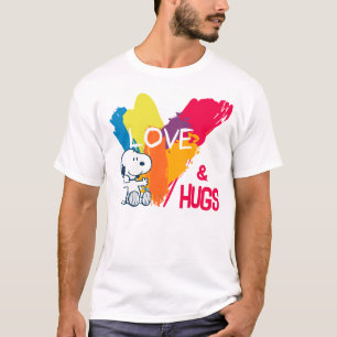 Snoopy   Rainbow Kärlek Heart T Shirt