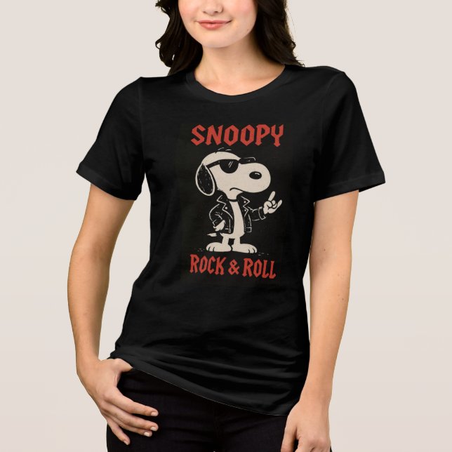 Snoopy Rock and Roll T-Shirt | Cool Beagle  (Framsida)