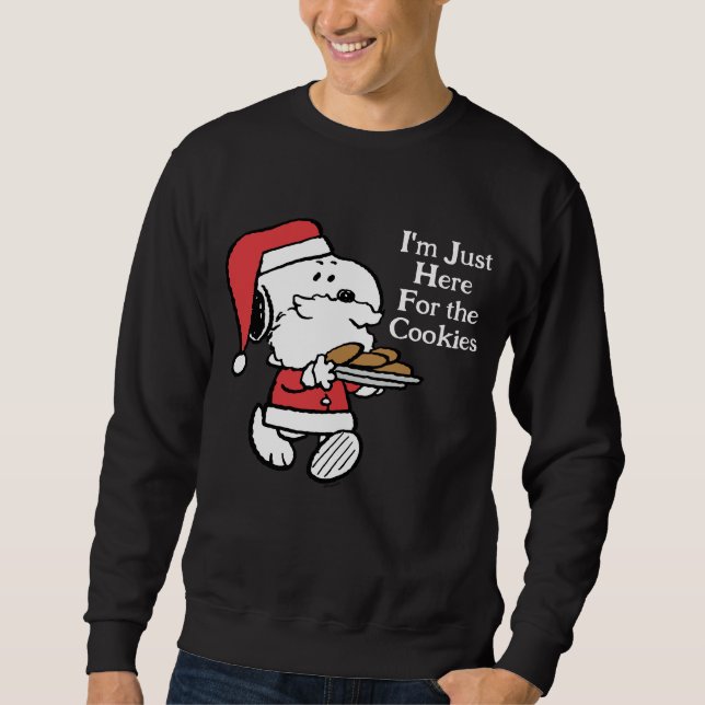 Snoopy Santa | I'm Just Here for the Cookies Lång Ärmad Tröja (Framsida)
