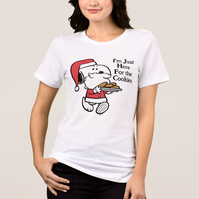 Snoopy Santa | I'm Just Here for the Cookies T Shirt (Framsida)
