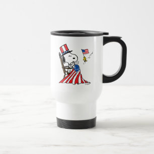 Snoopy Sewing 4:e juli Flagga Resemugg