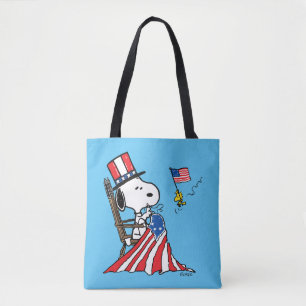 Snoopy Sewing 4:e juli Flagga Tygkasse