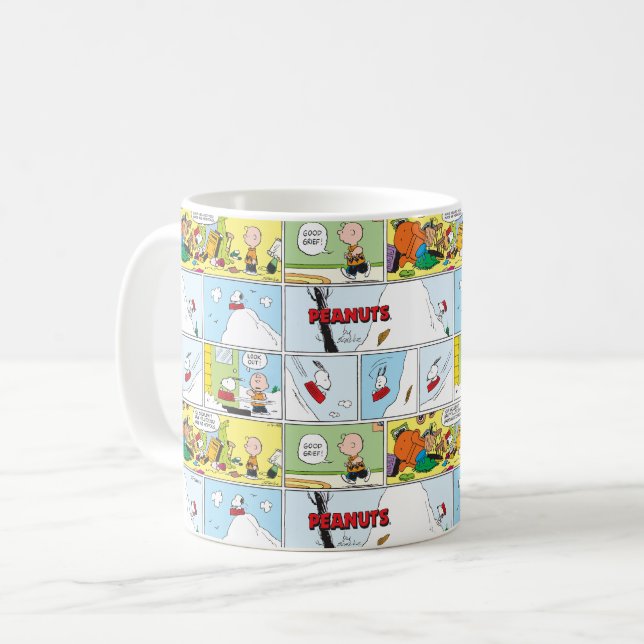 Snoopy Sled Riding Food Dish Kaffemugg (Framsida vänster)