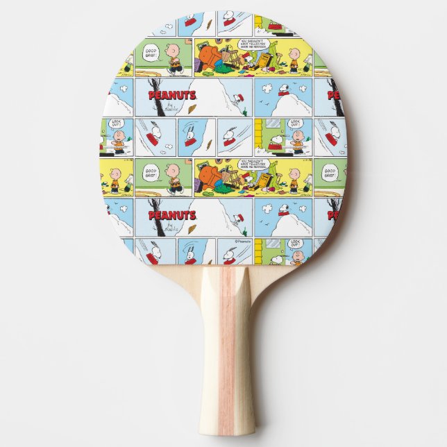 Snoopy Sled Riding Food Dish Pingisracket (Framsidan)