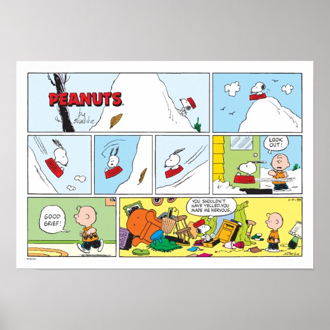 Snoopy Sled Riding Food Dish Poster (Framsidan)