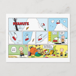 Snoopy Sled Riding Food Dish Vykort