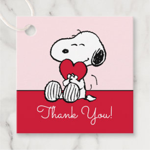 Snoopy Små söta hjärta födelsedagsfest taggar Gåvor Etiketter