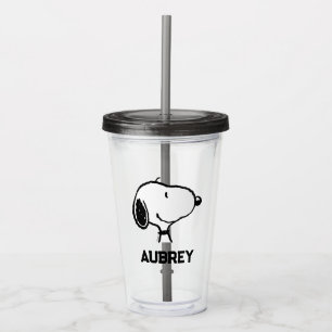 Snoopy Smile Giggle Laugh Lägg till ditt namn Take Away Mugg