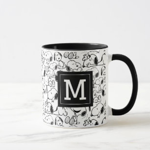 Snoopy Smile Giggle Laugh Lägg till Monogram Mugg