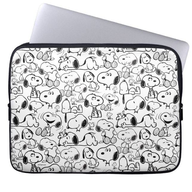 Snoopy Smile Giggle Laugh Mönster Laptop Fodral (Framsidan)