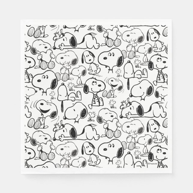 Snoopy Smile Giggle Laugh Pattern Pappersservett (Framsidan)