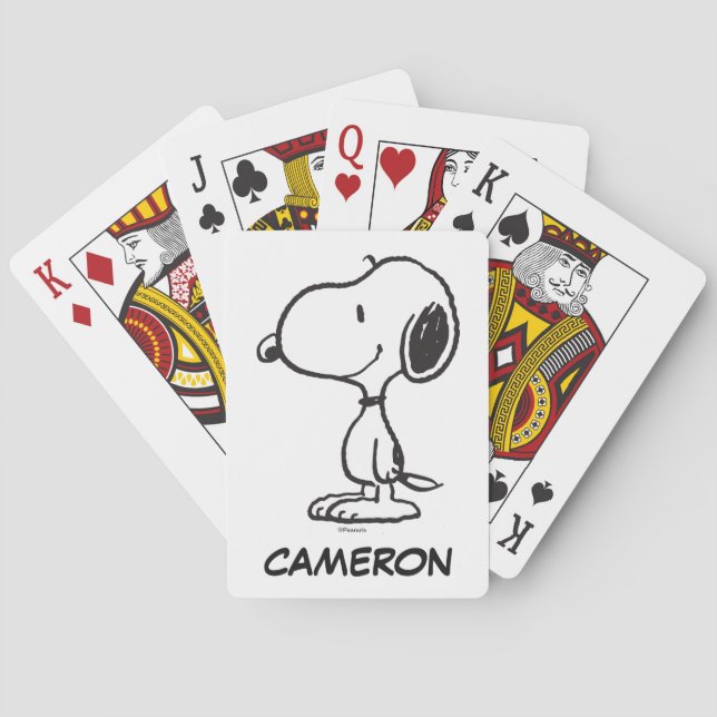 Snoopy Smile Giggle Laugh Playing Cards Casinokort (Baksidan)