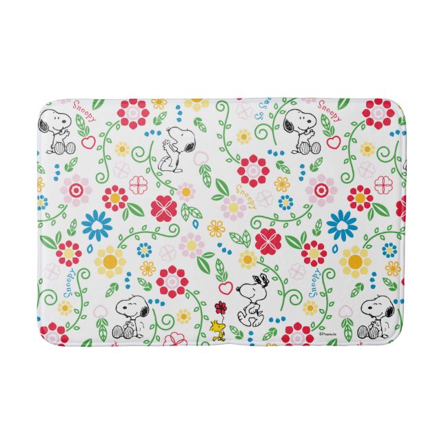 Snoopy So Sweet Flower Pattern Badrumsmatta (Framsidan)