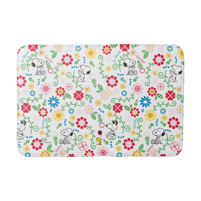 Snoopy So Sweet Flower Pattern Badrumsmatta (Framsidan)