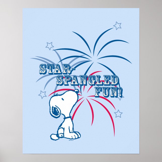 Snoopy Star-spridd Roligt Poster (Framsidan)