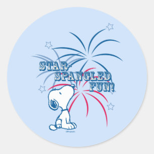 Snoopy Star-spridd Roligt Runt Klistermärke