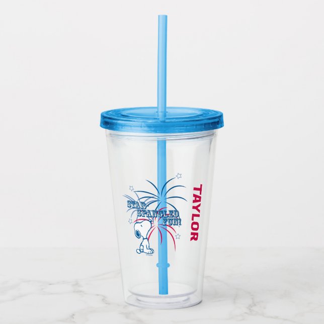 Snoopy Star-spridd Roligt Take Away Mugg (Framsida)
