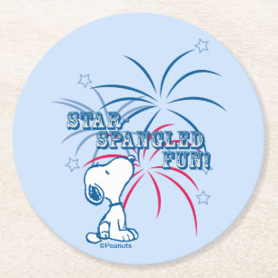 Snoopy Star-spridd Roligt Underlägg Papper Rund