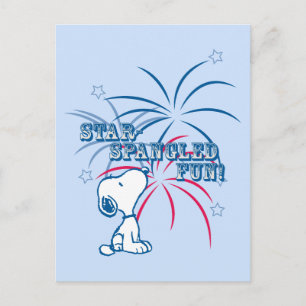 Snoopy Star-spridd Roligt Vykort