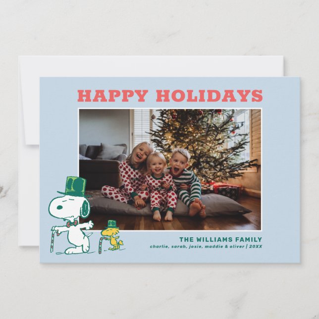 Snoopy Topphatt Pepparmyntkonfekt Julkort (Framsida)