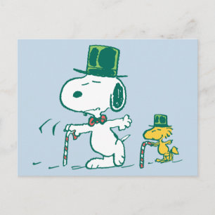 Snoopy Topphatt Pepparmyntsgodis Helg Vykort