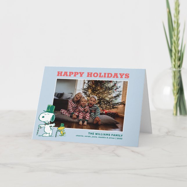 Snoopy Topphatt Pepparmyntsgodis Helgkort (Framsida)