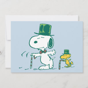 Snoopy Topphatt Pepparmyntsgodis Julkort