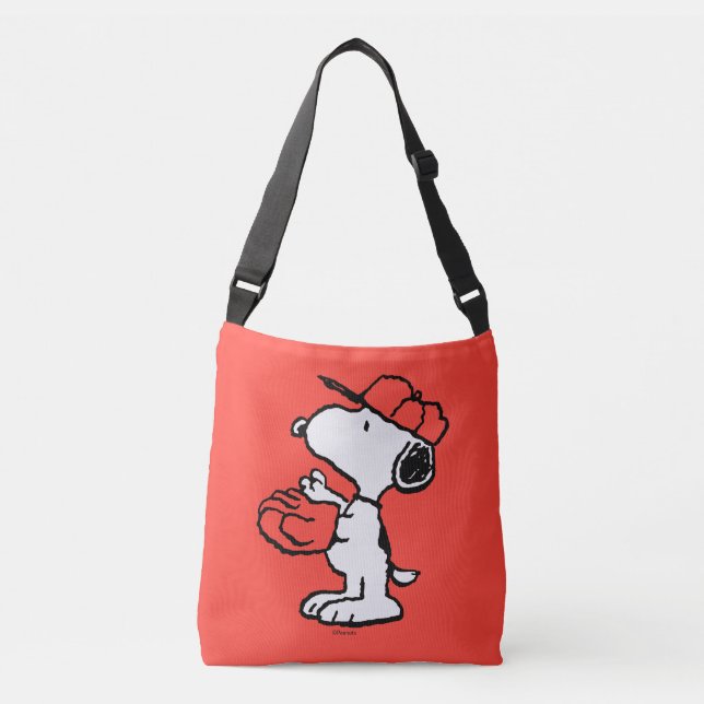 Snoopy Varsity Sports Baseball Axelväska (Framsida)