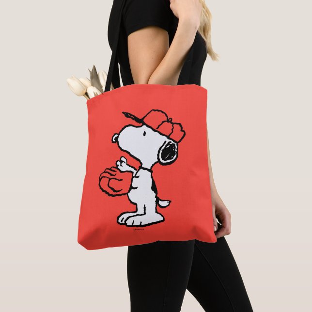 Snoopy Varsity Sports Baseball Tygkasse (Närbild)