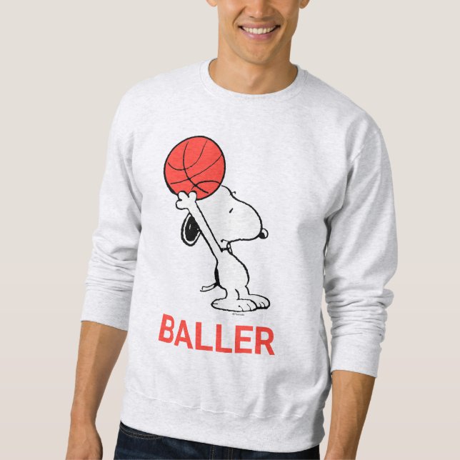 Snoopy Varsity Sports Basketball Lång Ärmad Tröja (Framsida)
