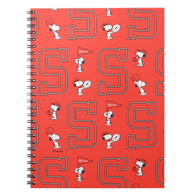Snoopy Varsity Sports Mönster Anteckningsbok (Framsidan)