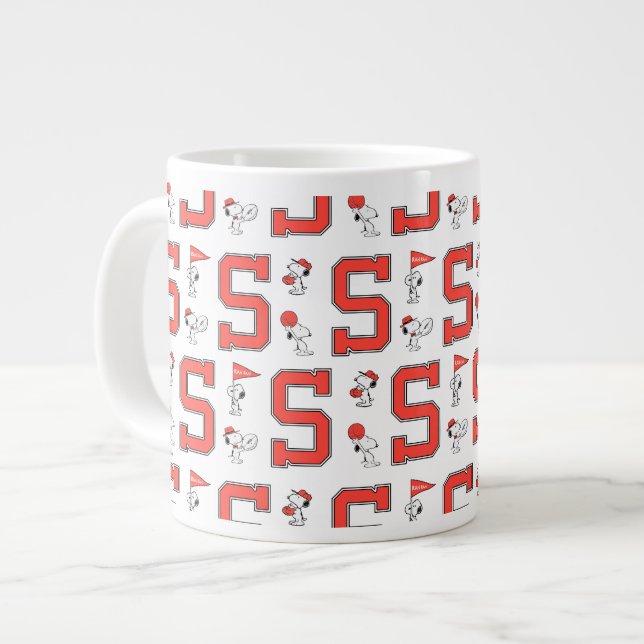 Snoopy Varsity Sports Mönster Jumbo Mugg (Framsida vänster)