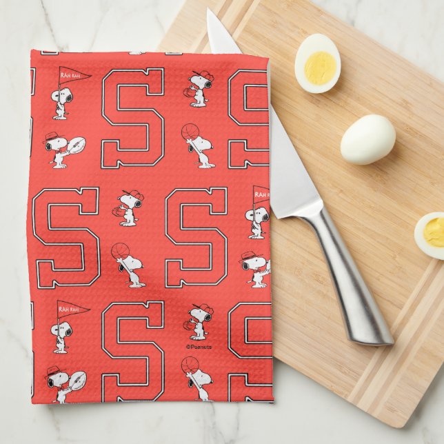 Snoopy Varsity Sports Mönster Kökshandduk (Vikt i Fjärdedel)