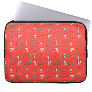 Snoopy Varsity Sports Mönster Laptop Fodral