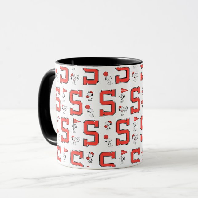 Snoopy Varsity Sports Mönster Mugg (Framsida vänster)