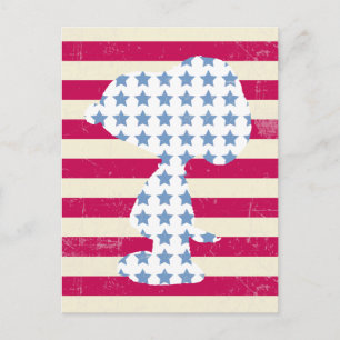 Snoopy Vintage Stars & Stripes Vykort