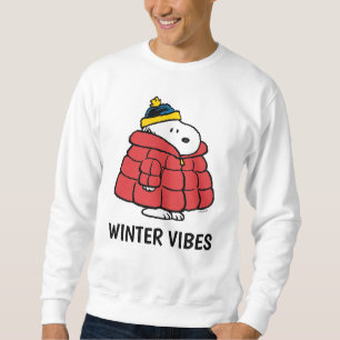 Snoopy Vinter i Uppfylld Tröja Tröja Lång Ärmad Tröja