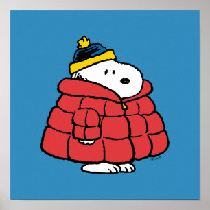 Snoopy Vinter i Uppfyllnadsjacka Affisch