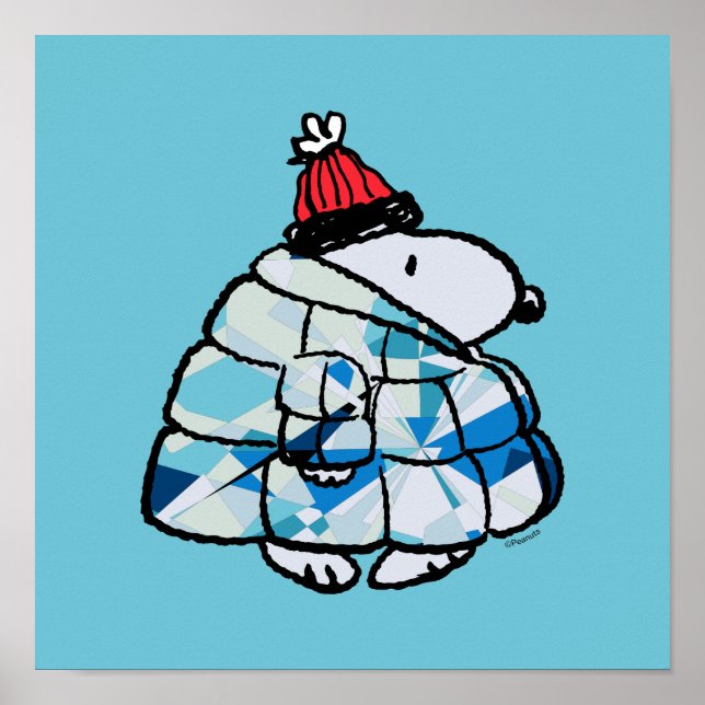 Snoopy Winter Gem Puffer Jacket Affisch (Framsidan)