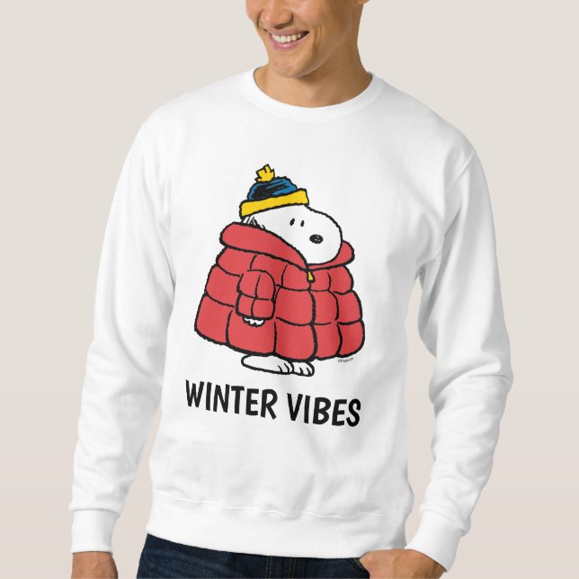 Snoopy Winter in Puffer Coat Sweatshirt (Framsida)