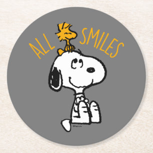 Snoopy & Woodstock - alla sjömil Underlägg Papper Rund