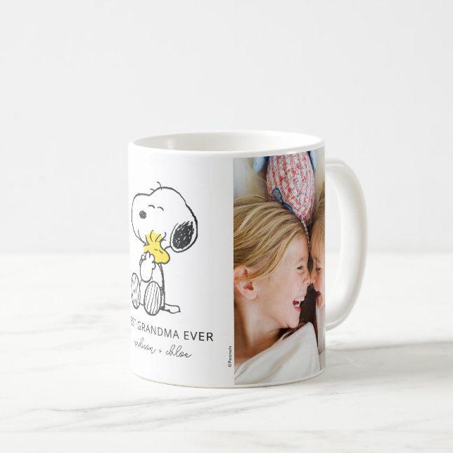 Snoopy & Woodstock | Bästa farmor - Foto Kaffemugg (Framsida höger)