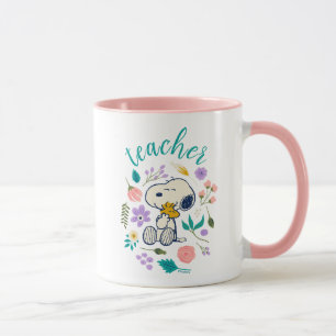Snoopy & Woodstock Blomma Kram Lärare Mugg