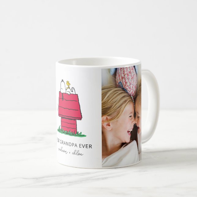 Snoopy & Woodstock Doghouse | Bästa farfar någonsi Kaffemugg (Framsida höger)