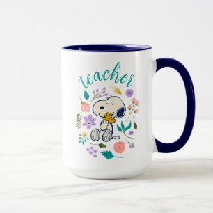 Snoopy & Woodstock Flower Hug Teacher Mugg