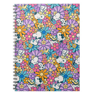 Snoopy & Woodstock Flower Mönster Anteckningsbok