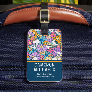 Snoopy & Woodstock Flower Mönster Bagagebricka